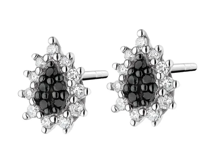 Apart Kolczyki z białego złota z diamentami - 0,10 ct - próba 375< Wszystkie