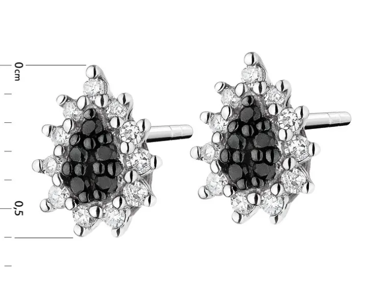 Apart Kolczyki z białego złota z diamentami - 0,10 ct - próba 375< Wszystkie
