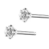 Discount Apart Kolczyki z białego złota z diamentami - 0,006 ct - próba 375