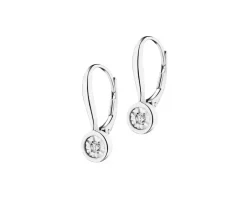 Best Apart Kolczyki z białego złota z brylantami - 0,05 ct - próba 585