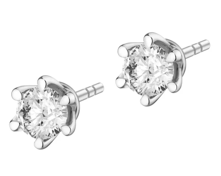 Clearance Apart Kolczyki z białego złota z brylantami laboratoryjnymi - 0,31 ct - próba 585