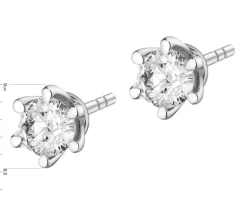 Clearance Apart Kolczyki z białego złota z brylantami laboratoryjnymi - 0,31 ct - próba 585