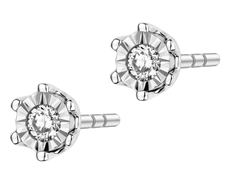 Apart Kolczyki z białego złota z brylantami - 0,05 ct - próba 585< Wszystkie