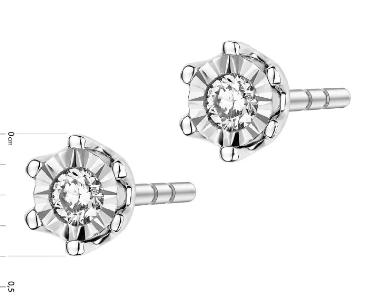 Apart Kolczyki z białego złota z brylantami - 0,05 ct - próba 585< Wszystkie