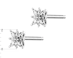 Best Apart Kolczyki z białego złota z diamentami - gwiazdy - 0,006 ct - próba 375