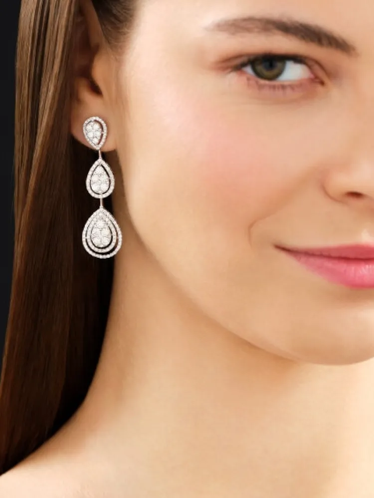 Best Apart Kolczyki z białego złota z brylantami - 4,34 ct - próba 750