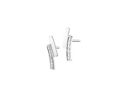 Best Apart Kolczyki z białego złota z diamentami - 0,006 ct - próba 375