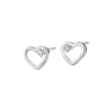 Clearance Apart Kolczyki z białego złota z brylantami - serca - 0,01 ct - próba 375