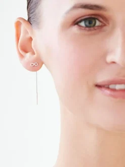 Discount Apart Kolczyki z białego złota z diamentami - nieskończoność - 0,006 ct - próba 585