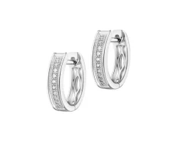 Clearance Apart Kolczyki z białego złota z diamentami - koła - 0,06 ct - próba 585