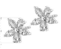 Apart Kolczyki z białego złota z diamentami - kwiaty - 0,94 ct - próba 585< Kolczyki Z Diamentami