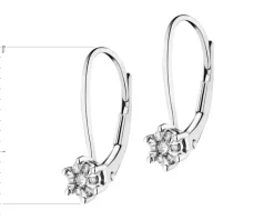 New Apart Kolczyki z białego złota z brylantami - 0,12 ct - próba 585