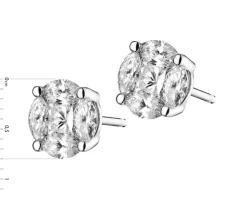 New Apart Kolczyki z białego złota z diamentami - 1,18 ct - próba 585
