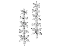 Sale Apart Kolczyki z białego złota z diamentami - kwiaty - 3,86 ct - próba 750
