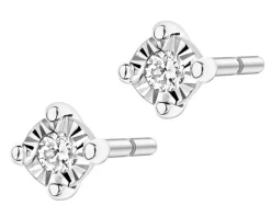 Apart Kolczyki z  białego złota z brylantami - 0,02 ct - próba 585< Kolczyki Z Diamentami