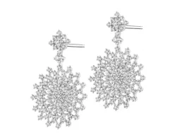 Sale Apart Kolczyki z białego złota z brylantami - rozety - 1,21 ct - próba 585