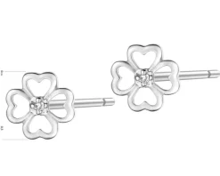 Apart Kolczyki z białego złota z diamentami - koniczyny - 0,005 ct - próba 585< Kolczyki Z Diamentami