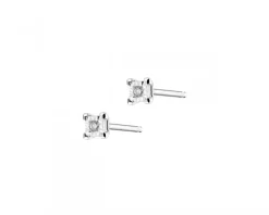 Online Apart Kolczyki z białego złota z brylantami - 0,02 ct - próba 375