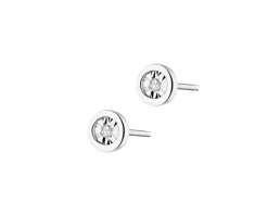 New Apart Kolczyki z białego złota z diamentami - 0,02 ct - próba 375