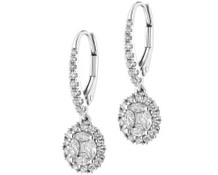 Clearance Apart Kolczyki z białego złota z diamentami - 0,89 ct - próba 750