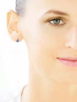 Apart Kolczyki z białego złota z diamentami i szafirami syntetycznymi - próba 375< Kolczyki Z Diamentami