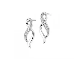 Apart Kolczyki z białego złota z diamentami - 0,008 ct - próba 375