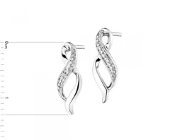 Apart Kolczyki z białego złota z diamentami - 0,008 ct - próba 375