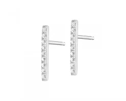 Discount Apart Kolczyki z białego złota z diamentami - 0,05 ct - próba 375