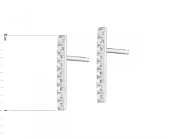 Discount Apart Kolczyki z białego złota z diamentami - 0,05 ct - próba 375