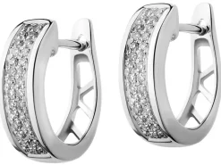 Discount Apart Kolczyki z białego złota z diamentami - koła - 0,10 ct - próba 375