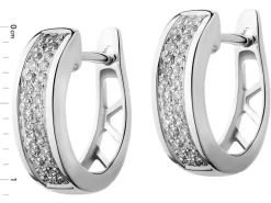 Discount Apart Kolczyki z białego złota z diamentami - koła - 0,10 ct - próba 375