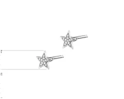 Apart Kolczyki z białego złota z diamentami - gwiazdy - 0,006 ct - próba 585< Kolczyki Z Diamentami