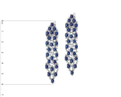 Apart Kolczyki z białego złota z diamentami i szafirami - próba 585< Kolczyki Z Diamentami
