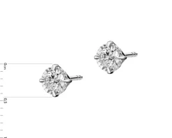 Outlet Apart Kolczyki z białego złota z brylantami - 0,16 ct - próba 585