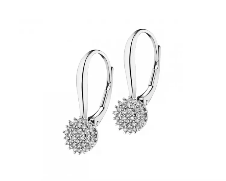 Hot Apart Kolczyki z białego złota z diamentami - 0,18 ct - próba 585