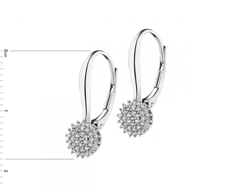 Hot Apart Kolczyki z białego złota z diamentami - 0,18 ct - próba 585