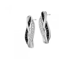 Apart Kolczyki z białego złota z diamentami - 0,04 ct - próba 585