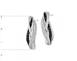 Apart Kolczyki z białego złota z diamentami - 0,04 ct - próba 585