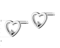Apart Kolczyki z białego złota z diamentami - serca - 0,008 ct - próba 375< Wszystkie