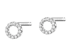 Apart Kolczyki z białego złota z diamentami - koła - 0,05 ct - próba 585