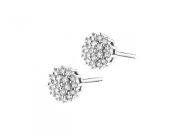 New Apart Kolczyki z białego złota z diamentami - 0,13 ct - próba 585