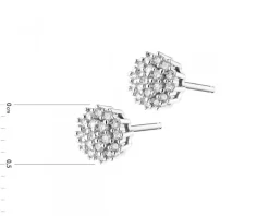 New Apart Kolczyki z białego złota z diamentami - 0,13 ct - próba 585