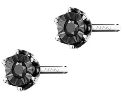 Apart Kolczyki z białego złota z czarnymi brylantami - 0,02 ct - próba 375< Kolczyki Z Diamentami