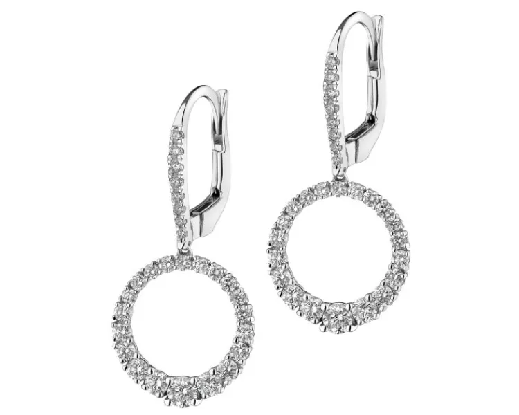 Sale Apart Kolczyki z białego złota z brylantami - 1,12 ct - próba 585