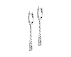 Outlet Apart Kolczyki z białego złota z diamentami - 0,50 ct - próba 585