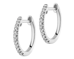 Apart Kolczyki z białego złota z diamentami - koła - 0,10 ct - próba 585< Kolczyki Z Diamentami