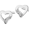 Apart Kolczyki z białego złota z diamentami -  serca - 0,008 ct - próba 375< Kolczyki Z Diamentami