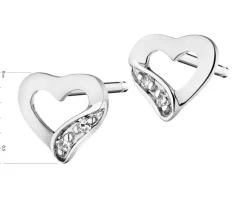 Apart Kolczyki z białego złota z diamentami -  serca - 0,008 ct - próba 375< Kolczyki Z Diamentami