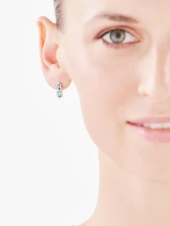 Clearance Apart Kolczyki z białego złota z diamentami i topazami London Blue - próba 375