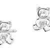 Clearance Apart Kolczyki z białego złota z diamentami - misie - 0,004 ct - próba 585